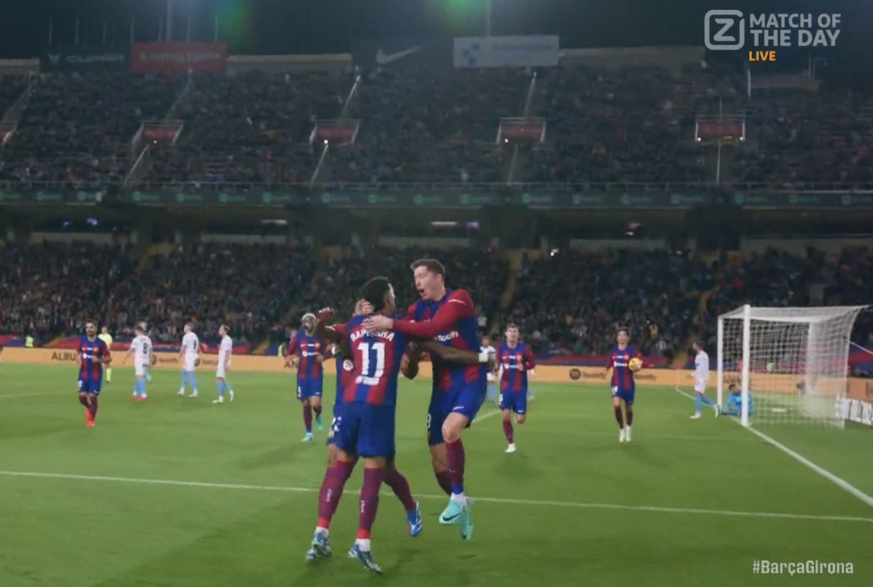 Gol Roberta Lewandowskiego w hicie La Liga! Świetne zachowanie Polaka w polu karnym [WIDEO]