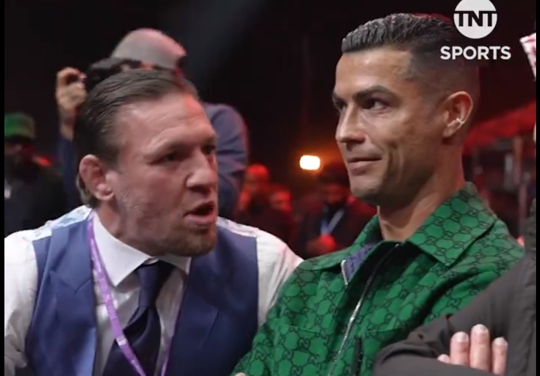 McGregor dosiadł się do Ronaldo. Jednoznaczna reakcja piłkarza, był zażenowany [WIDEO]