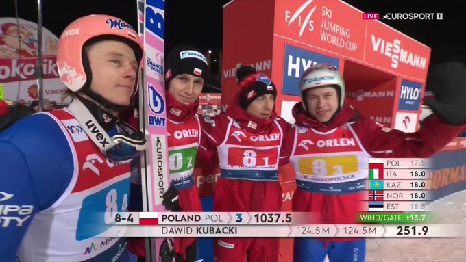 Dawid Kubacki zawiódł w konkursie drużynowym! Polakom uciekło czwarte miejsce