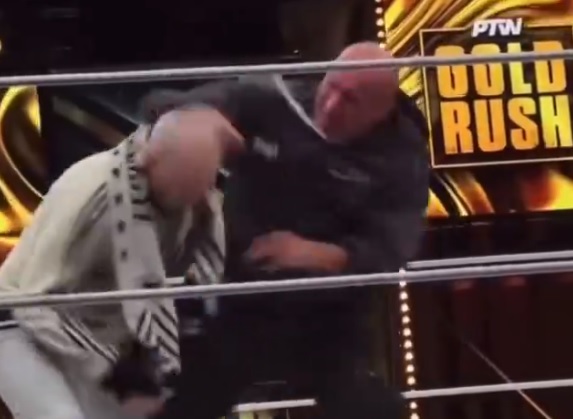 Marcin Najman zadebiutował w wrestlingu. Powalił dwóch rywali i zapowiedział kolejne zwycięstwo [WIDEO]