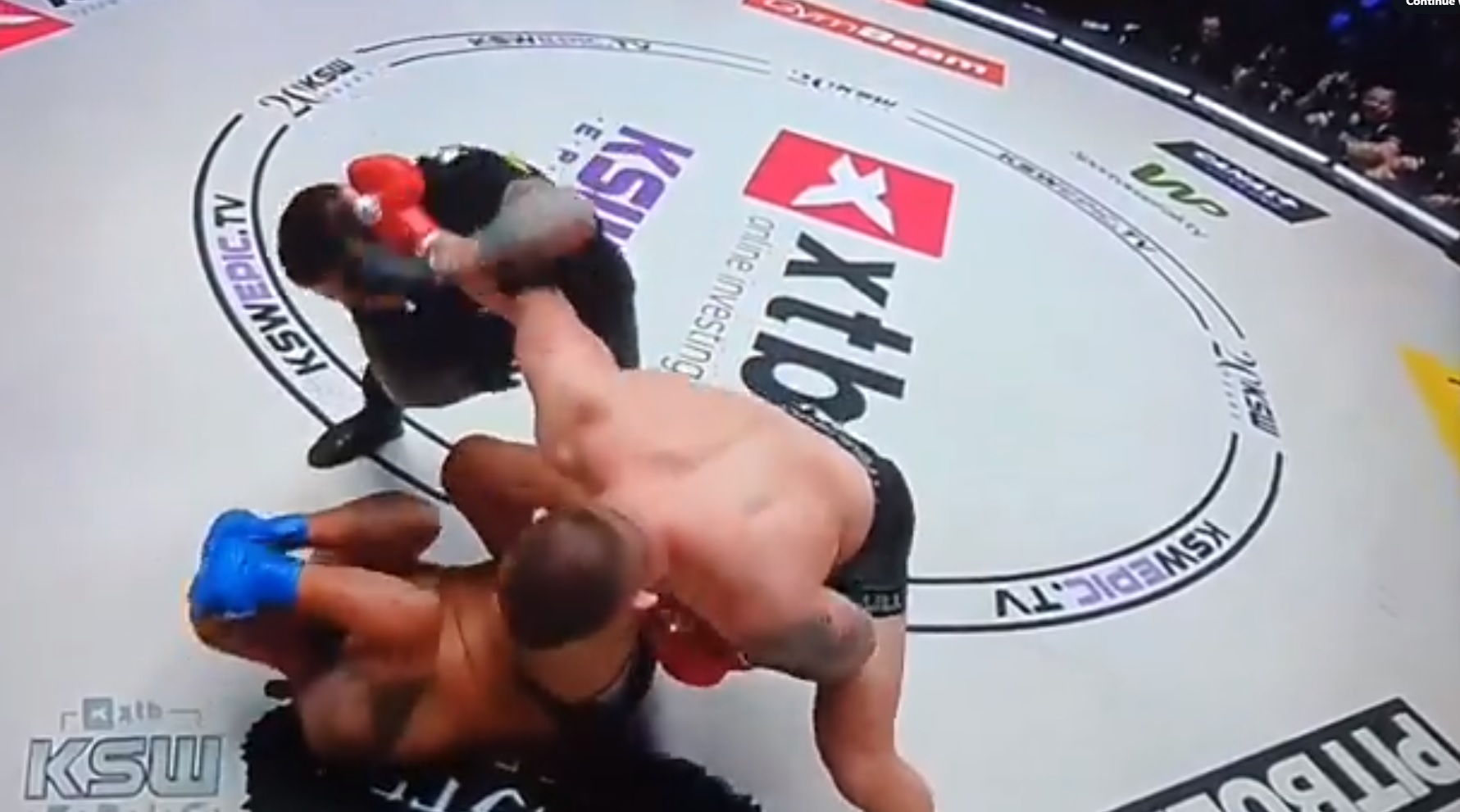Kolejny mocny nokaut na gali KSW Epic! Niecodzienne sceny, oberwał nawet sędzia [WIDEO]