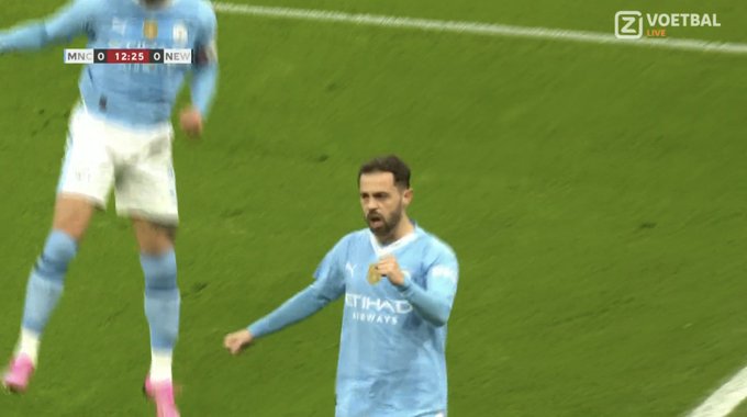 Bernardo Silva po golu w meczu Manchester City - Newcastle Bernardo Silva po golu w meczu Manchester City - Newcastle