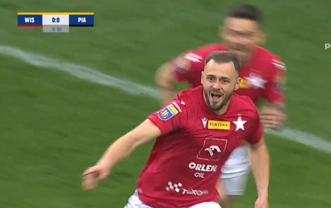 48 sekund i gol! Piorunujący początek Wisły Kraków w półfinale Pucharu Polski [WIDEO]