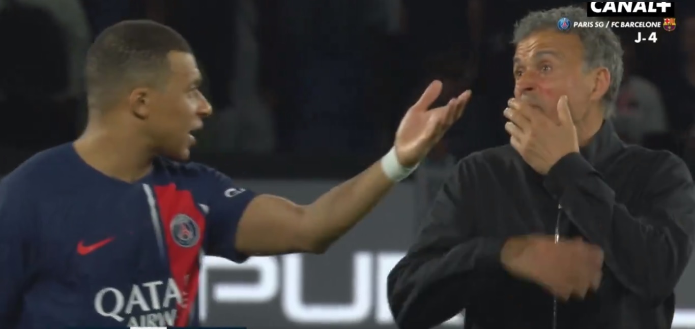 Nerwowa rozmowa Mbappe i Enrique. Kamera wszystko zarejestrowała [WIDEO]