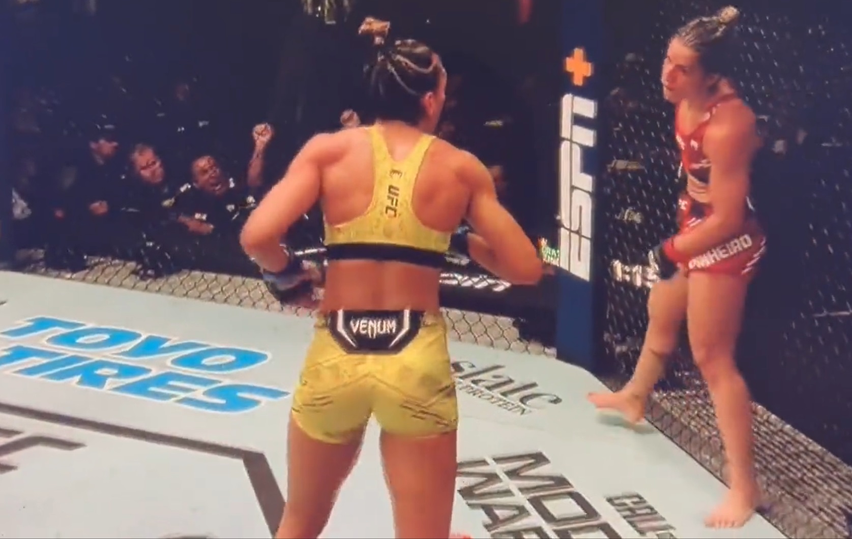 Jak ona to ustała?! Akcja z innej planety w UFC [WIDEO]