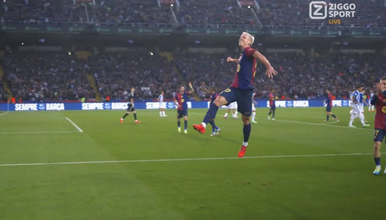 Zwycięskie derby FC Barcelony. Dublet Olmo, Lewandowski zatrzymany [WIDEO]