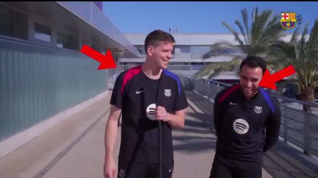 Szczęsny pozamiatał. Kolega z Barcelony wybuchł śmiechem [WIDEO]