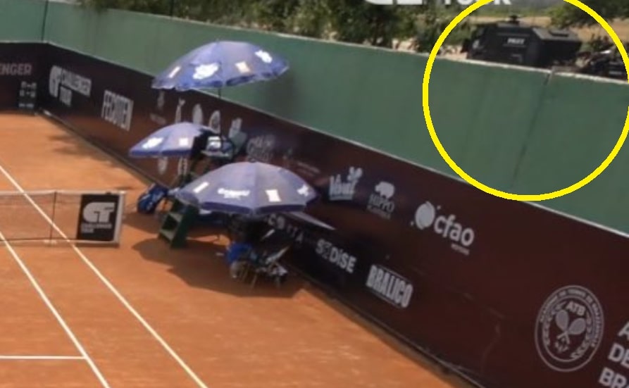 Nagle wjechały wozy wojskowe. Szokujące sceny przy korcie [WIDEO]