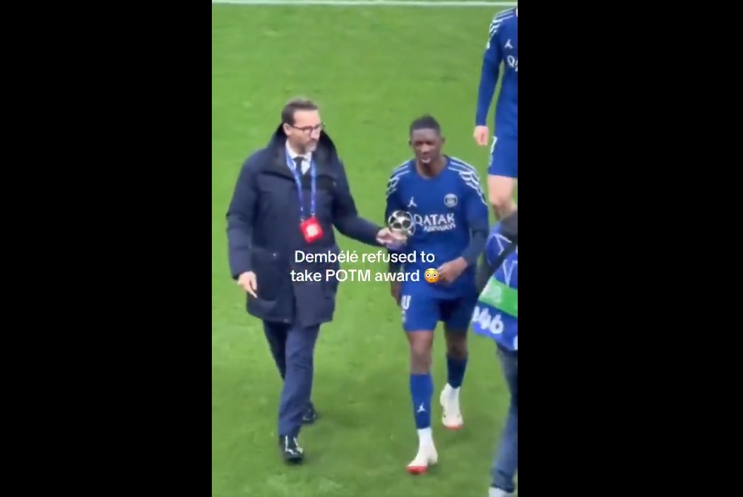 Dembele nie chciał przyjąć nagrody. Sceny po meczu PSG z Aston Villą [WIDEO]