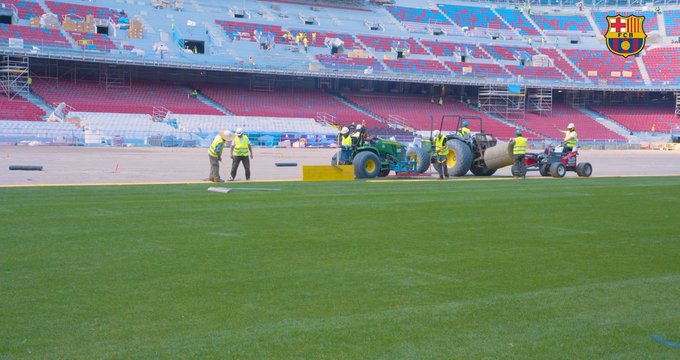 Na Camp Nou kładą murawę! Barcelona pochwaliła się postępami na budowie [WIDEO]
