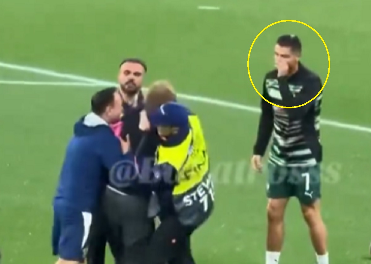 Intruz ruszył na Ronaldo. Portugalczyk zaskoczył reakcją [WIDEO]