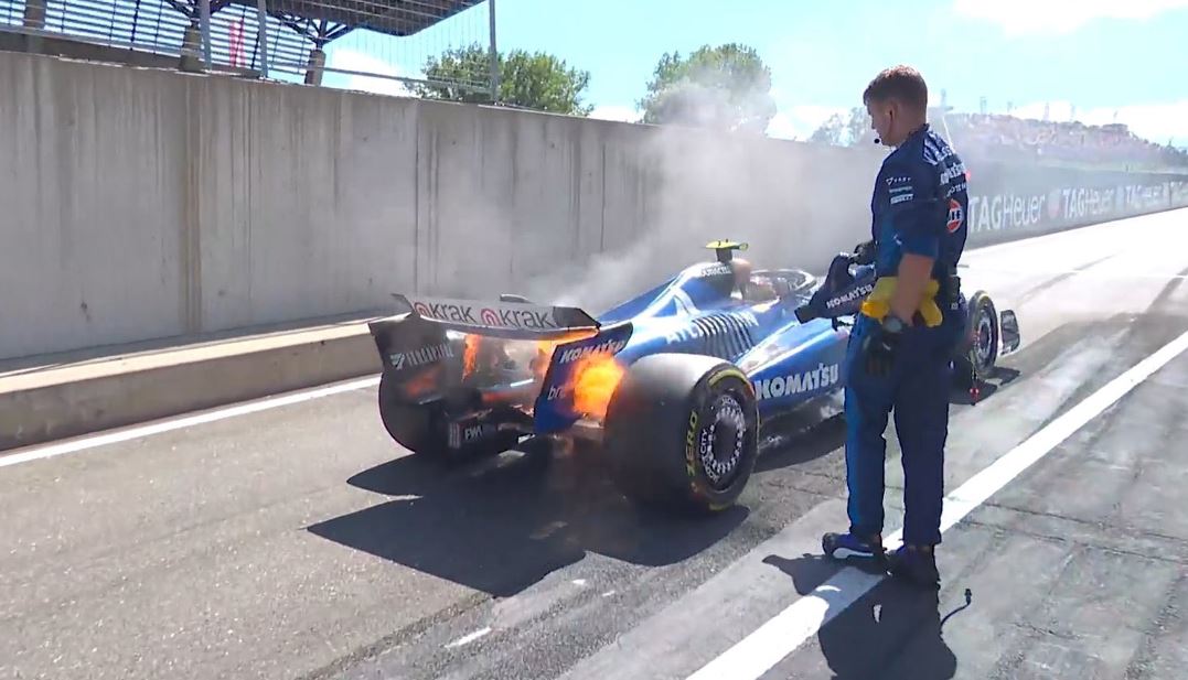 Samochód stanął w płomieniach. Falstart przed wyścigiem F1