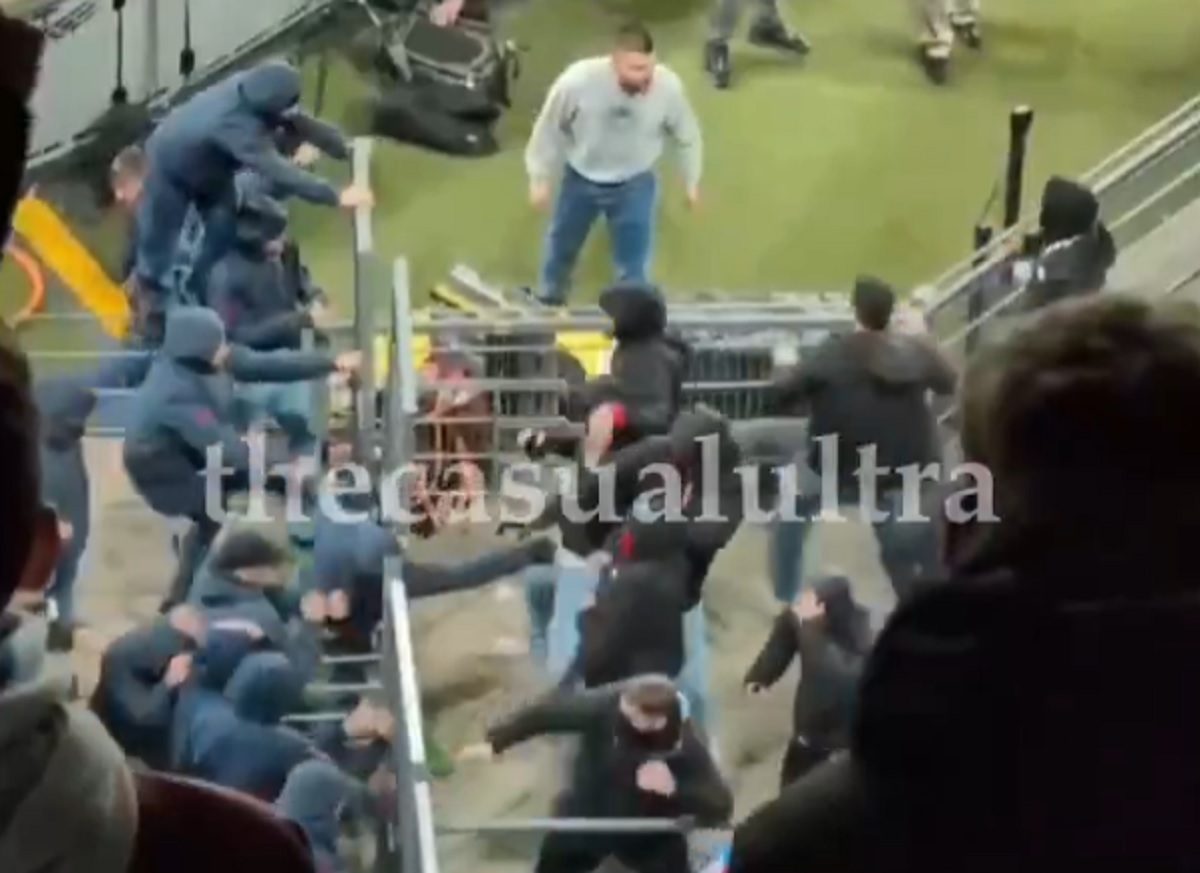 Skandal w Lidze Europy! Pobili się w sektorze rodzinnym [WIDEO]