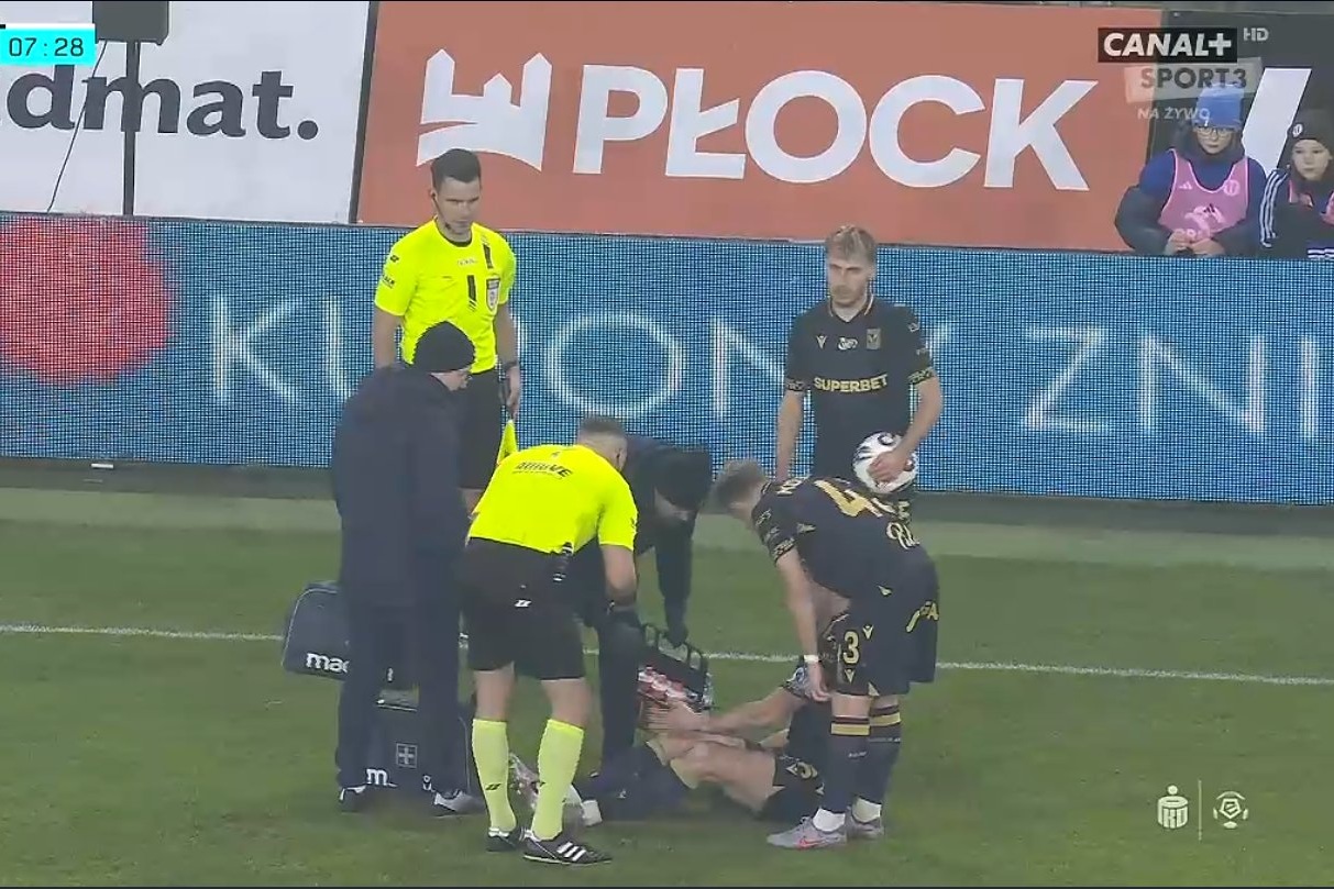 Co za pech Lecha. Kapitan zszedł w 10. minucie