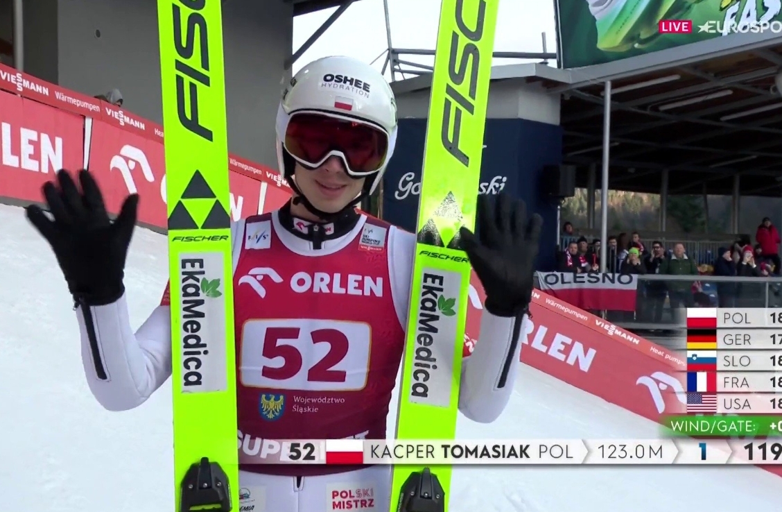 Znakomity skok Tomasiaka w Wiśle! Siedmiu Polaków w konkursie