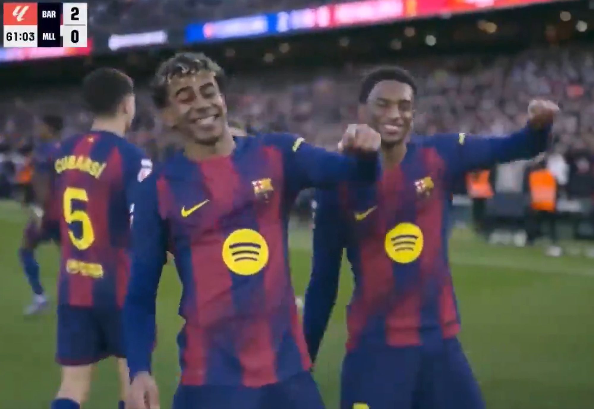 Barcelona zagrała tak, że Yamal aż zatańczył. Zaczęło się od Lewandowskiego [WIDEO]