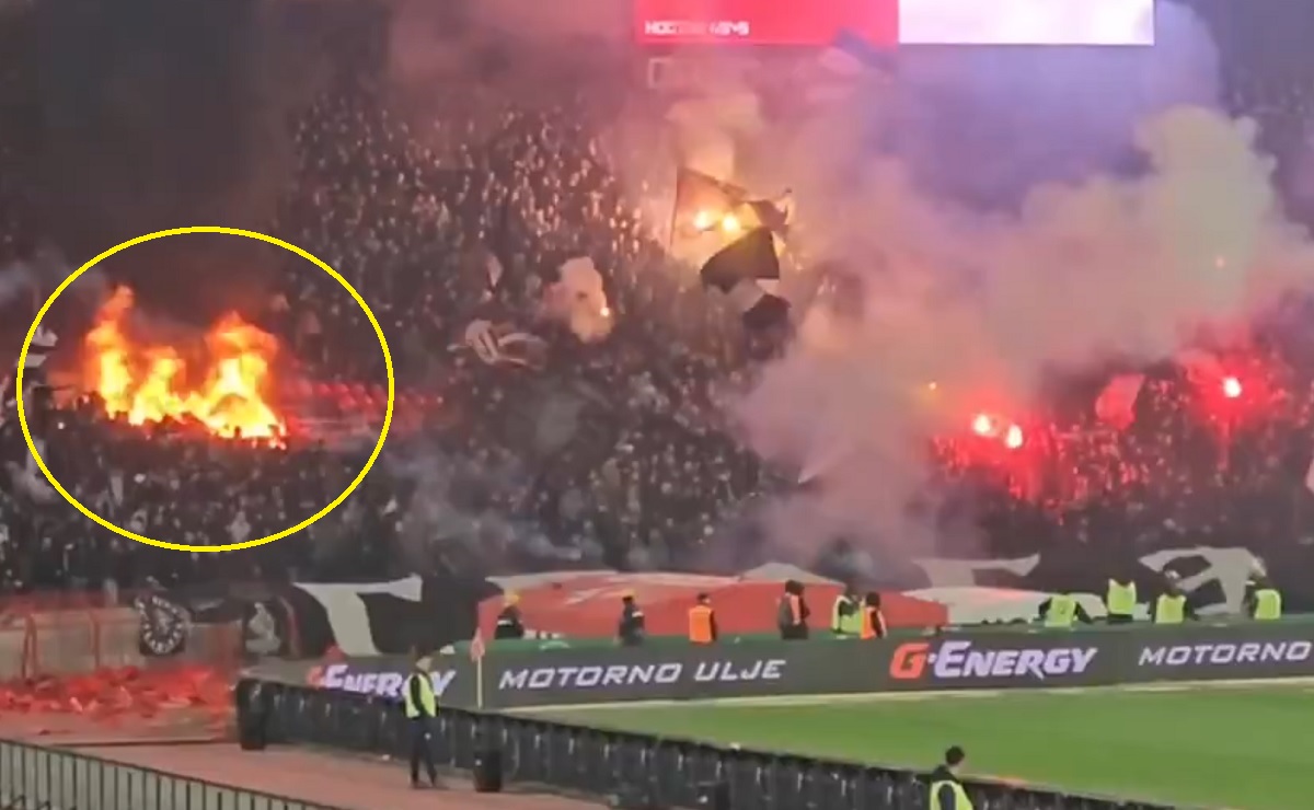 Dantejskie sceny podczas derbów. Pożar na meczu uczestnika LE [WIDEO]