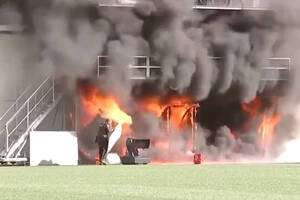 Pożar na stadionie w Andorze! W sobotę ma tam grać reprezentacja Anglii [WIDEO]