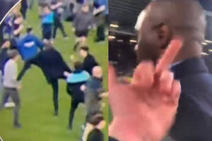 Patrick Vieira kopnął kibica Evertonu! Francuz nie wytrzymał prowokacji [WIDEO]