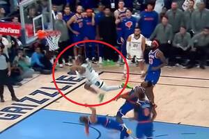 Spektakularna akcja w NBA! Morant leciał prosto na parkiet, ale i tak zdobył punkty. Do czasu [WIDEO]